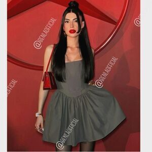 NWT ZARA Gray corset dress GATHERED CORSETRY-INSPIRED DRESS
